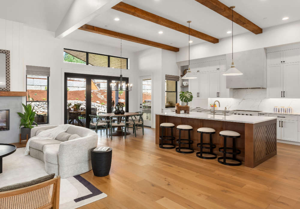 Beautiful living room and kitchen